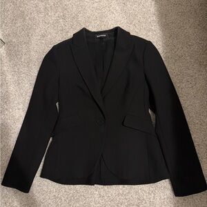 Express Women's Black Single-Button Tailored Blazer